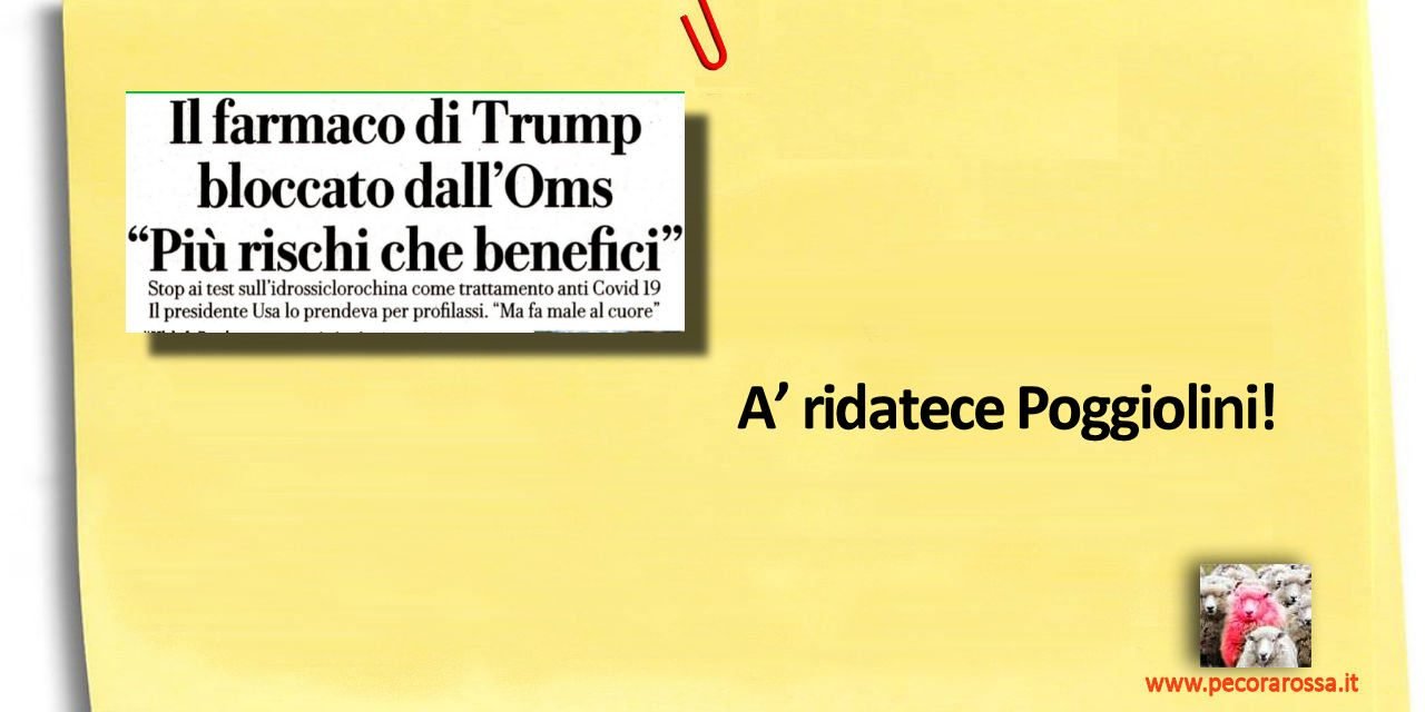 L’OMS proibisce l’uso della idrossoclorochina
