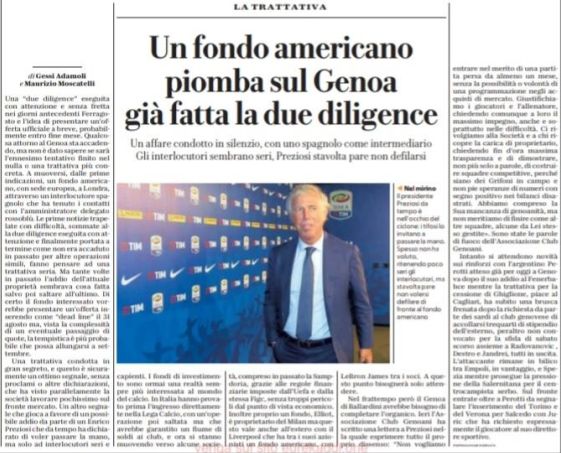 Cessione in arrivo?