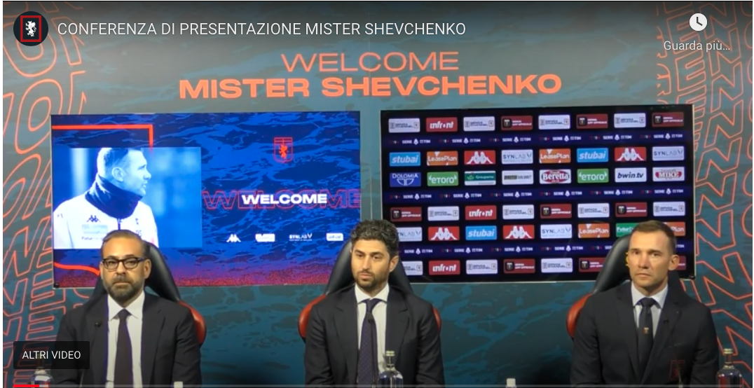 Presentazione del Mister Andrij Ševčenko