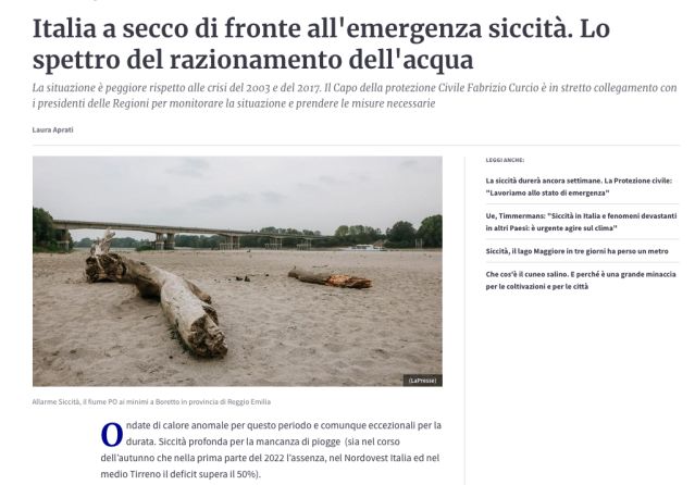 Carenza d’acqua, l’ennesima presa per il culo