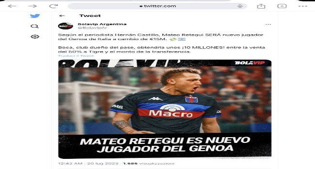 Dall’Argentina…..
