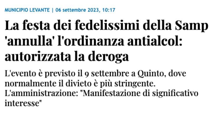 Poi dicono che si parla troppo di sampedoria