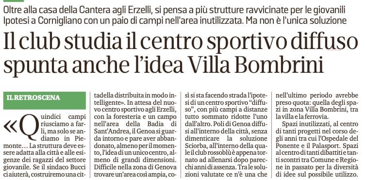 Genoa e i nuovi campi di allenamento