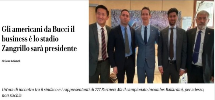 Cara 777 Partners, quindi Società di Calcio Genoa 1893